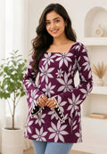 women 's printed shorts kurti