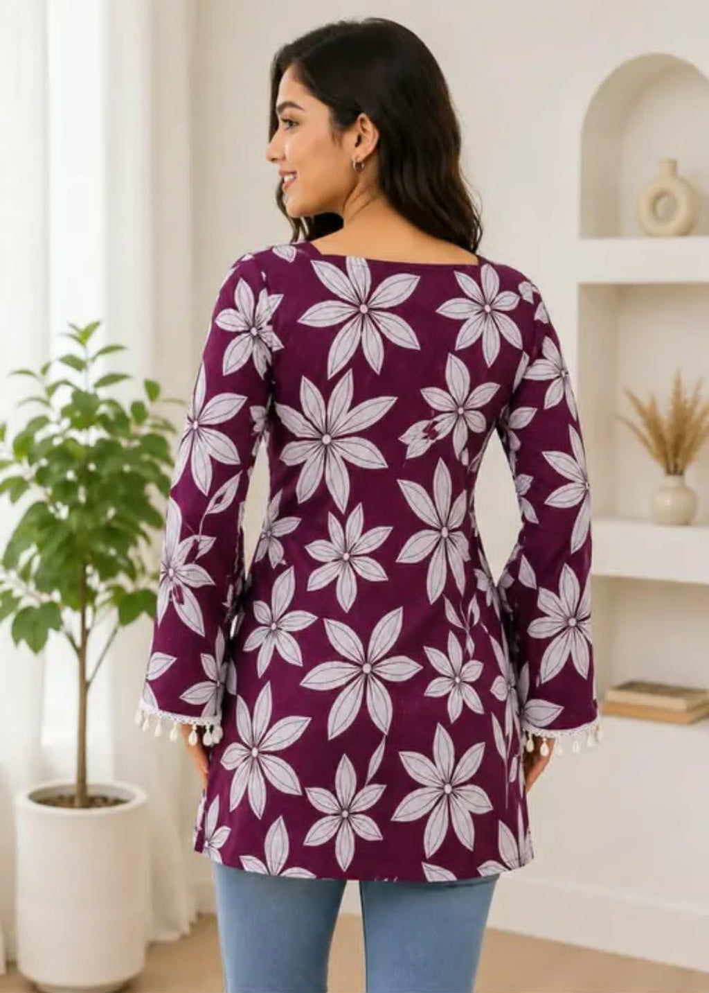 women 's printed shorts kurti