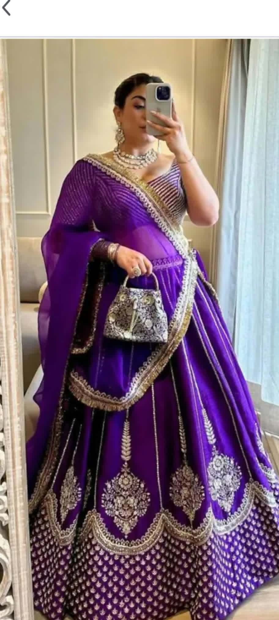 purple semi -stiched lehenga