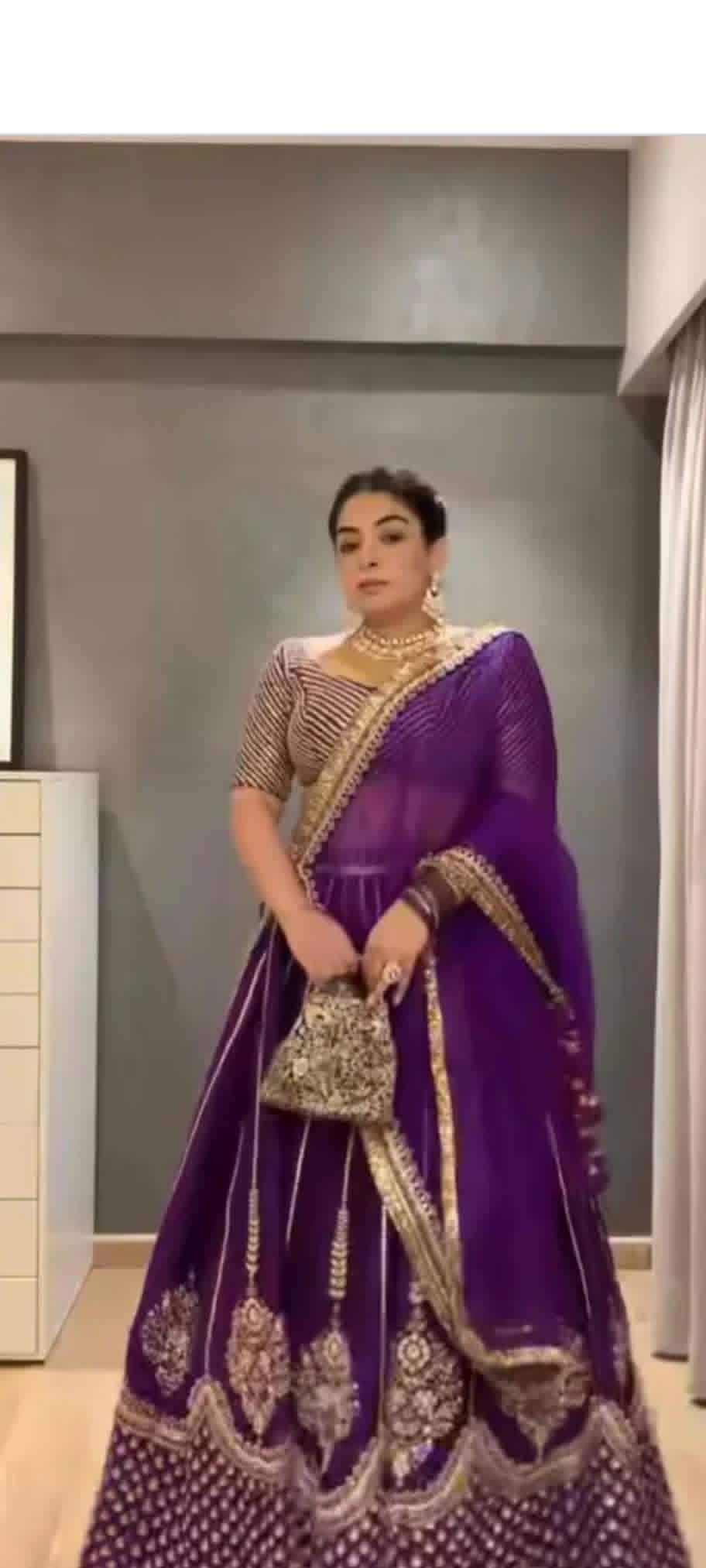 purple semi -stiched lehenga